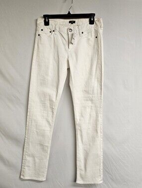 J Crew Factory Women’s Matchstick Skinny Leg White Denim Jeans Size 28R NWT